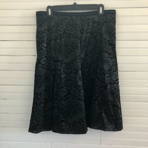 Black Velvet Embossed Skirt